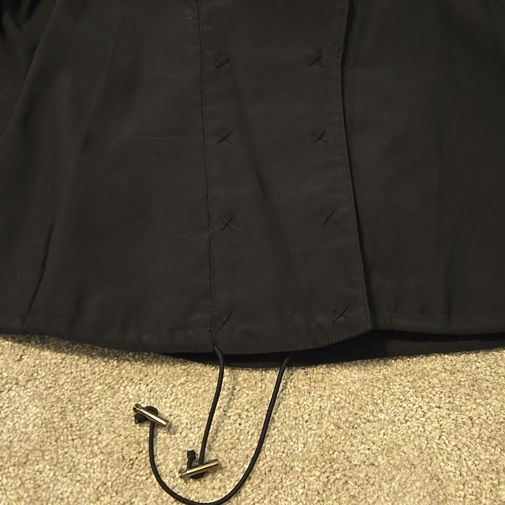 Nine West Black Trench Coat with Relaxed Fit and Adjustable Hem Womens Size S - Picture 3 of 5
